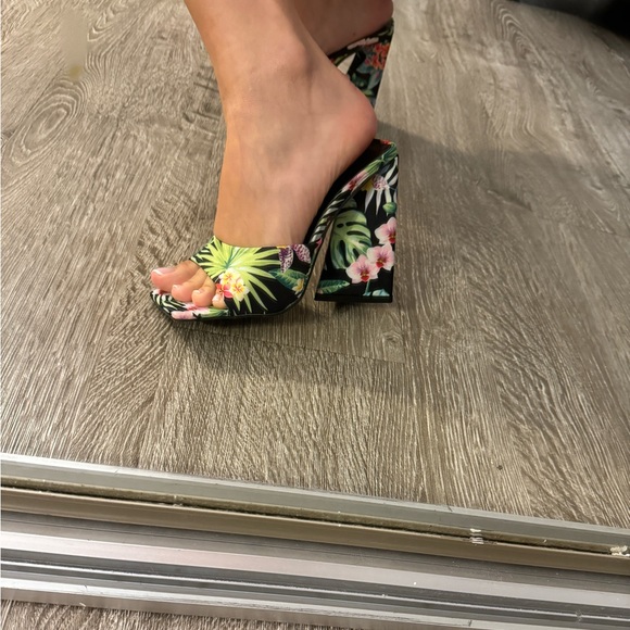 🌺Torgeis Paradise Tropical Mules Block High Heel - Picture 11 of 13